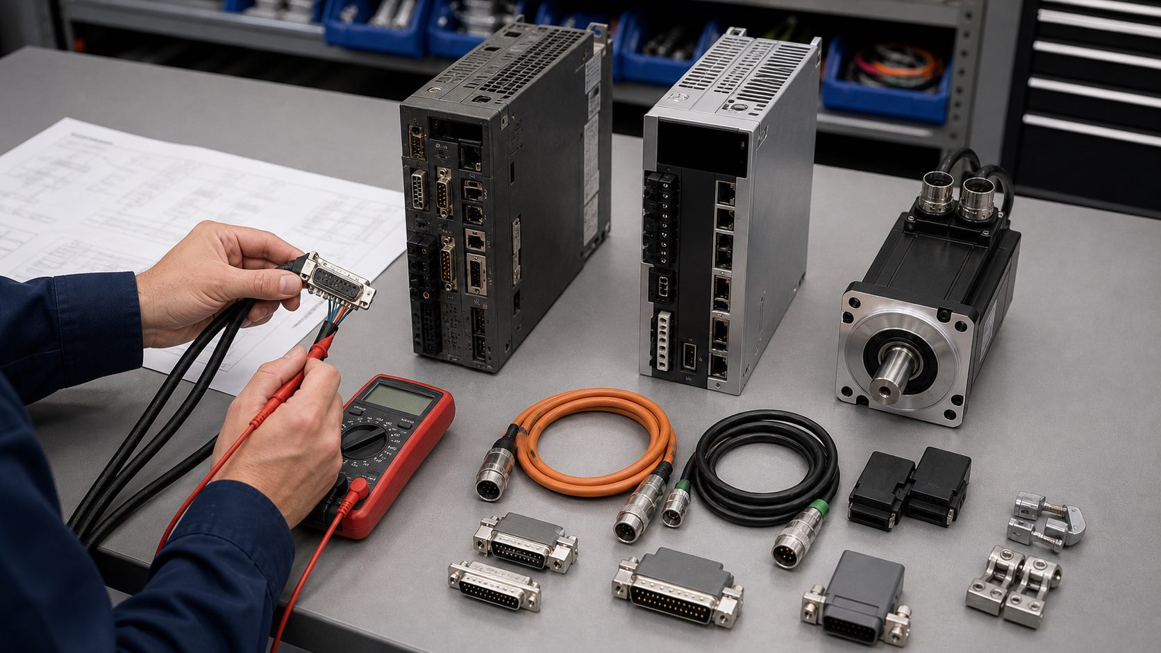 Servo drive, motor and cable compatibility check for replacement